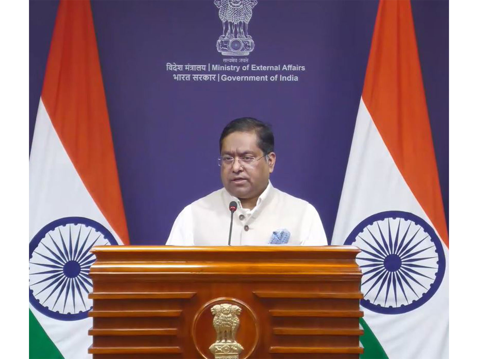 Ministry of External Affairs (MEA) spokesperson Randhir Jaiswal (Photo/YouTube/MEA)