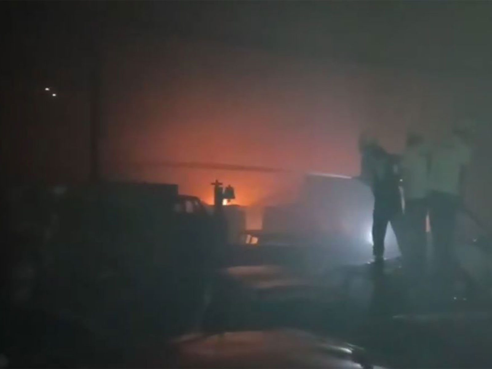 Fire breaks out at a car service centre in Jodhpur (Photo/ANI) Fire breaks out at a car service centre in Jodhpur (Photo/ANI)