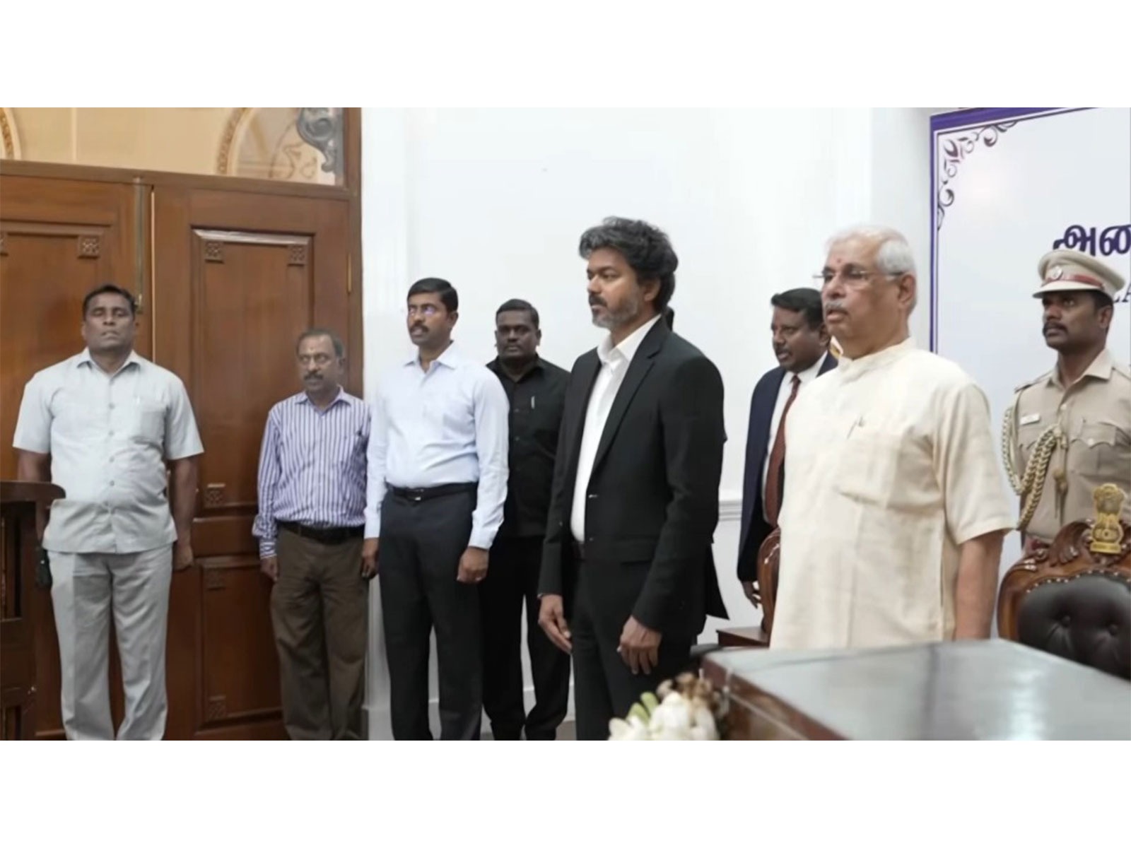 TN CM C. Joseph Vijay and Governor Rajendra Viswanath Arlekar during the national anthem (File photo/ANI) TN CM C. Joseph Vijay and Governor Rajendra Viswanath Arlekar during the national anthem (File photo/ANI)