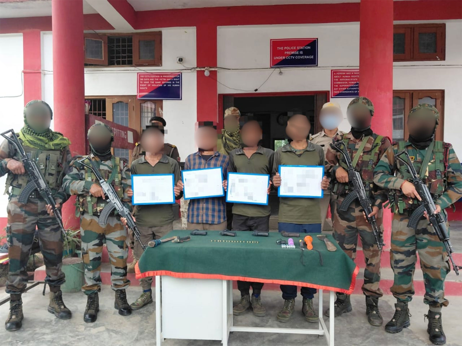 Four ULFA cadres surrender before Assam Rifles in Longding district (Photo/Defnce PRO) Four ULFA cadres surrender before Assam Rifles in Longding district (Photo/Defnce PRO)