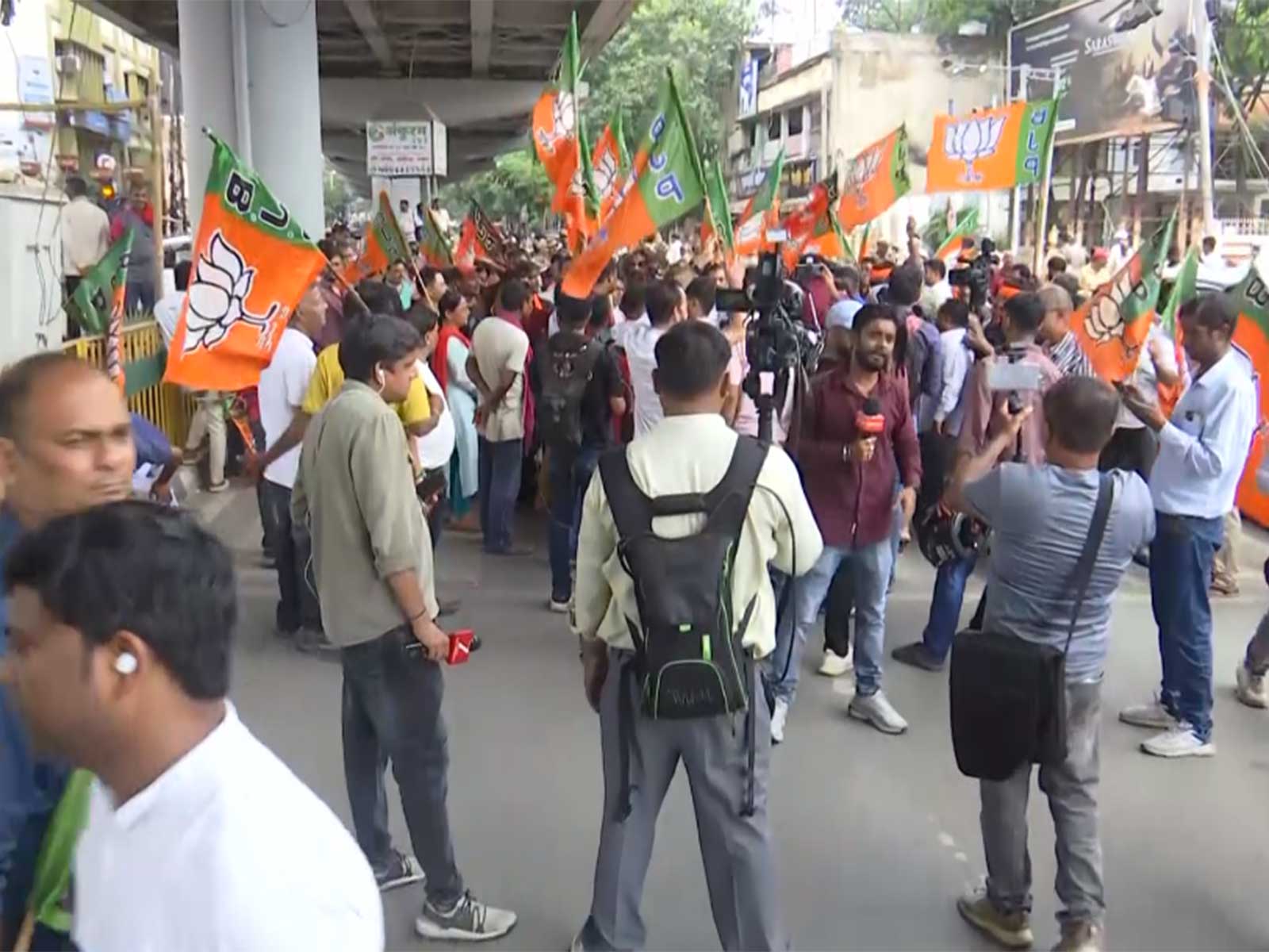 Visuals of the protest (Photo/ANI) Visuals of the protest (Photo/ANI)