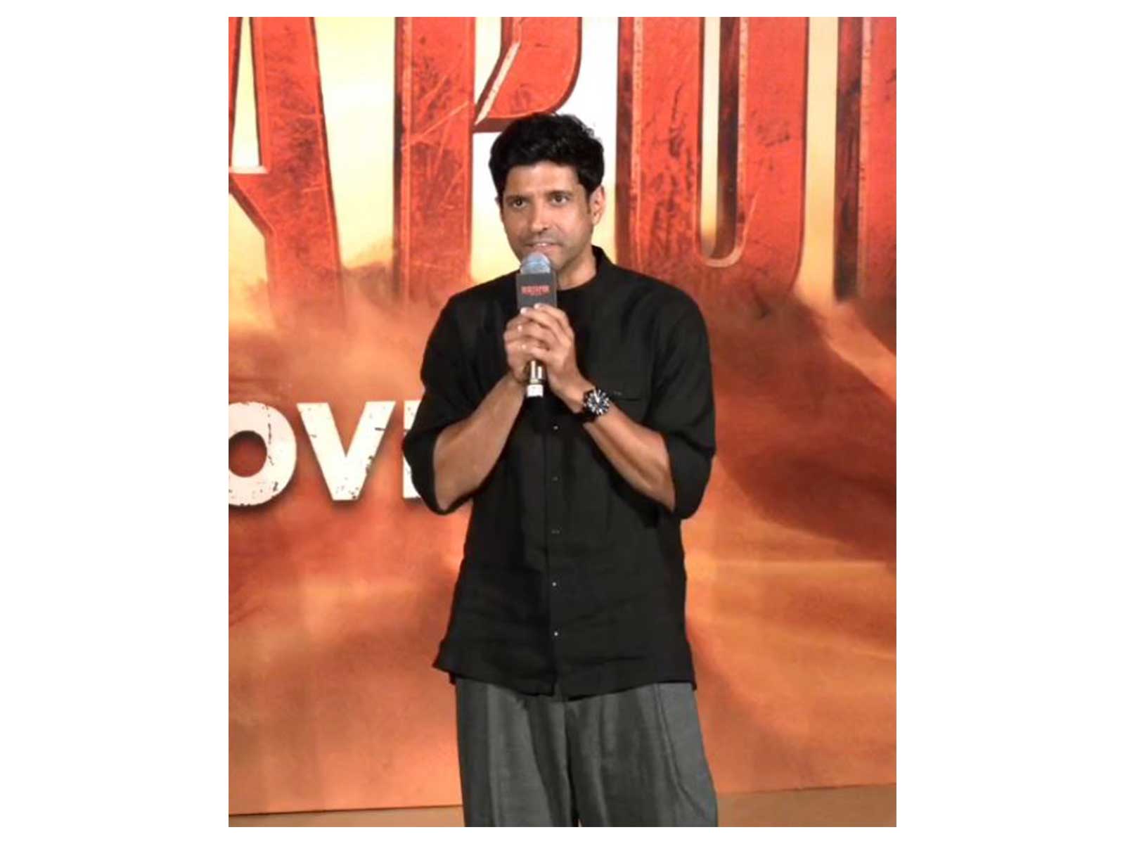 Farhan Akhtar at Mirzapur: The Movie trailer launch (Photo/ANI)