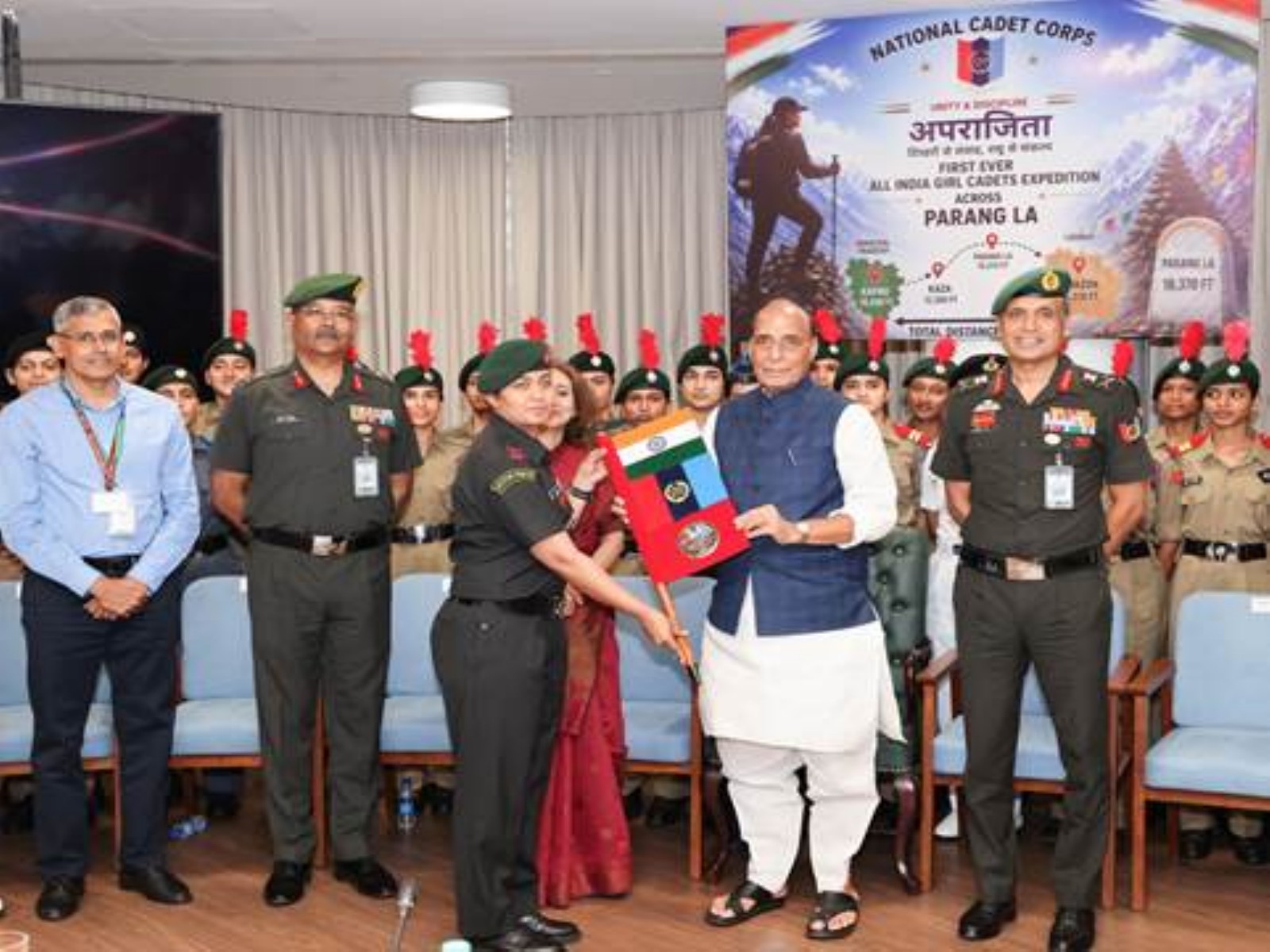 Defence Minister flags-off NCC's All India Girls High Altitude long trek 'Aparajita - Parang La 2026'