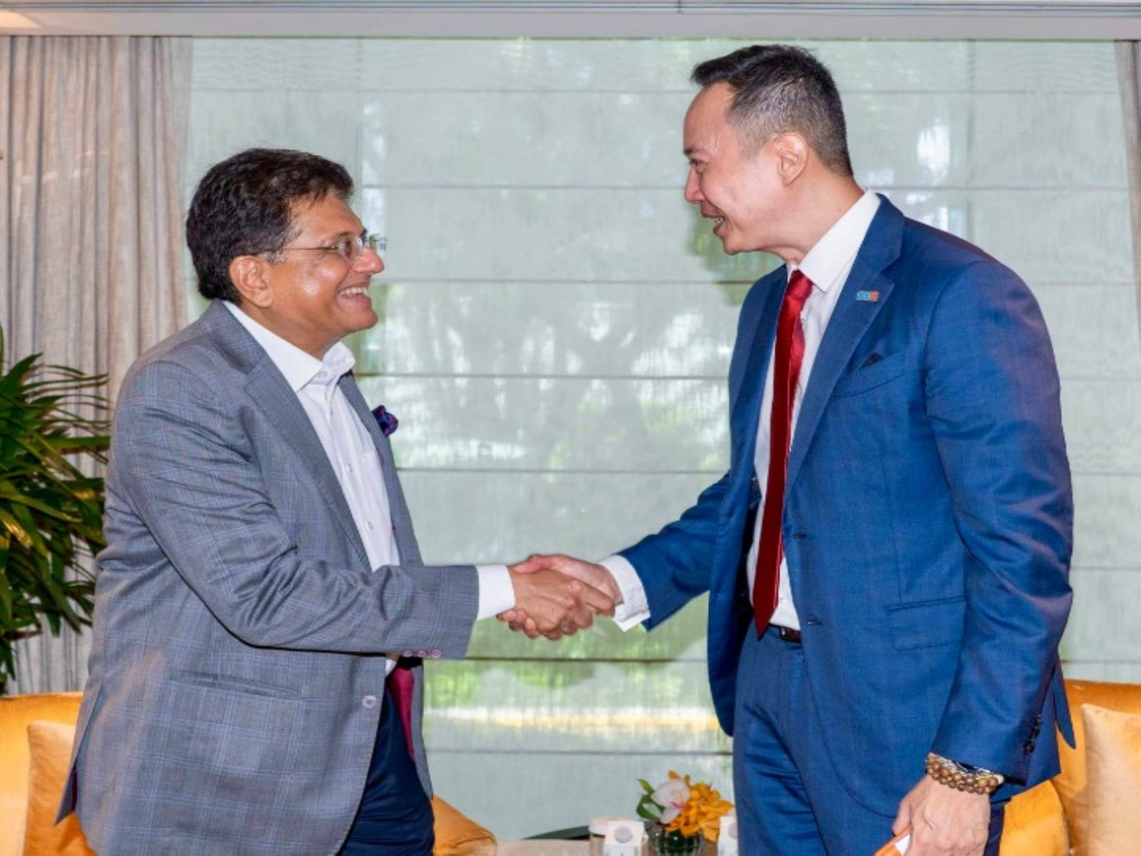 Piyush Goyal with Singapore Business Federation Chairman Mark Lee (Photo/X_@PiyushGoyal) Piyush Goyal with Singapore Business Federation Chairman Mark Lee (Photo/X_@PiyushGoyal)
