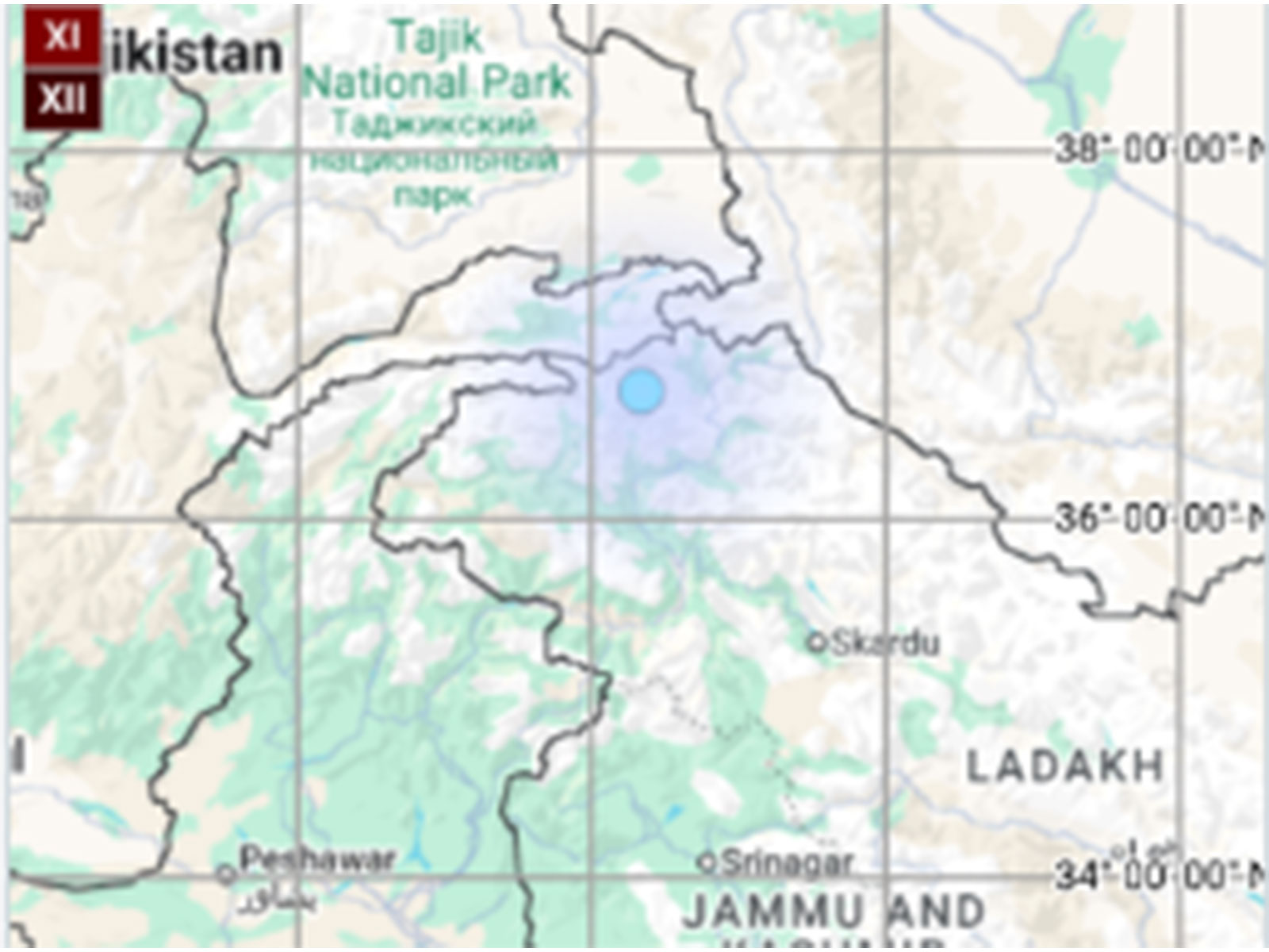 Earthquake in Leh (Photo/X/@NCS_Earthquake)