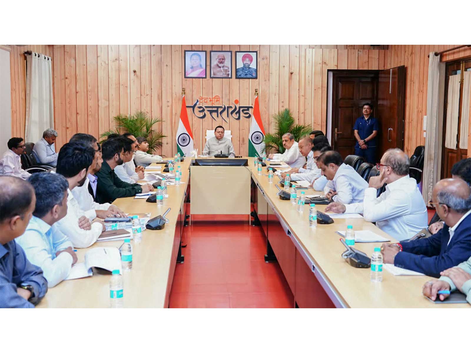 Uttarakhand CM Pushkar Singh Dhami chairing the meeting (Photo/ANI)