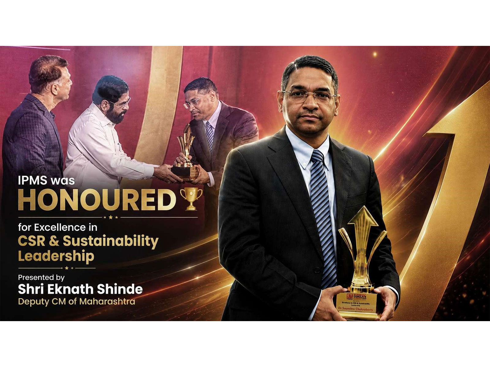 Dr. Soumitro Chakraborty receives the 'Excellence in CSR & Sustainability Leadership' Award for Fiinovation (IPMS) at ETNow Business Conclave 2026