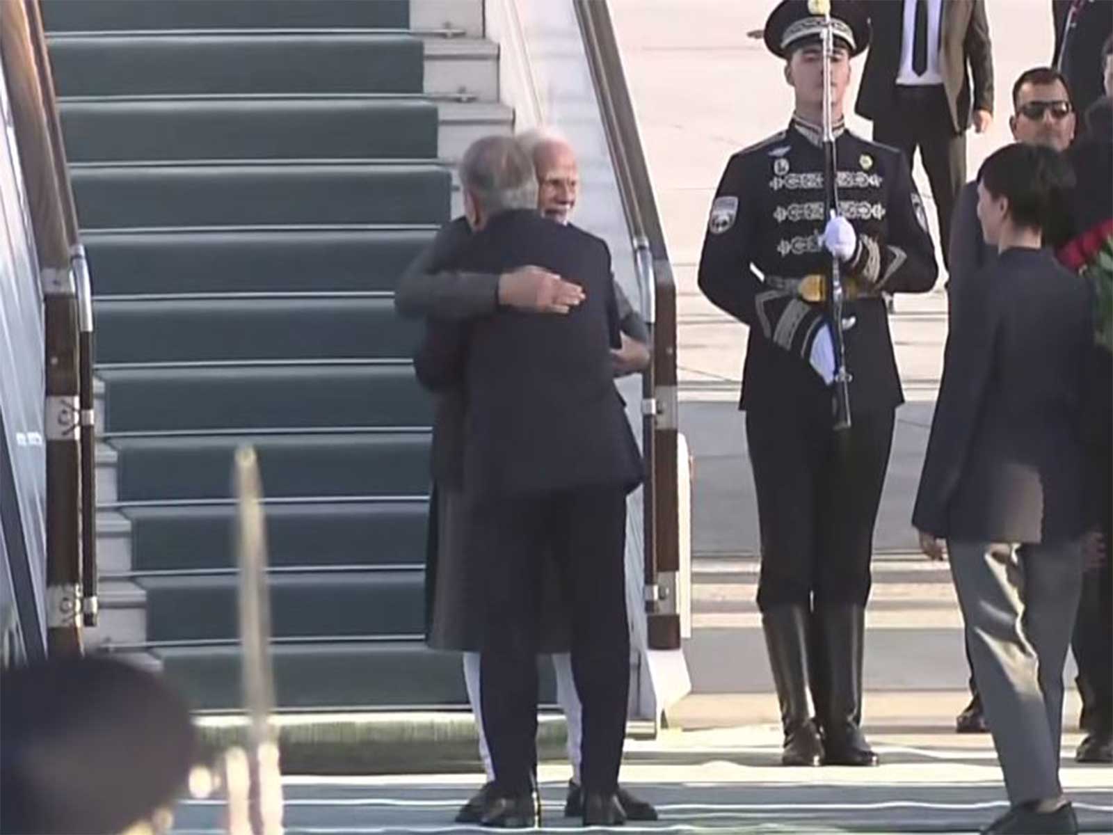 Uzbekistan President receives PM Modi at Tashkent airport