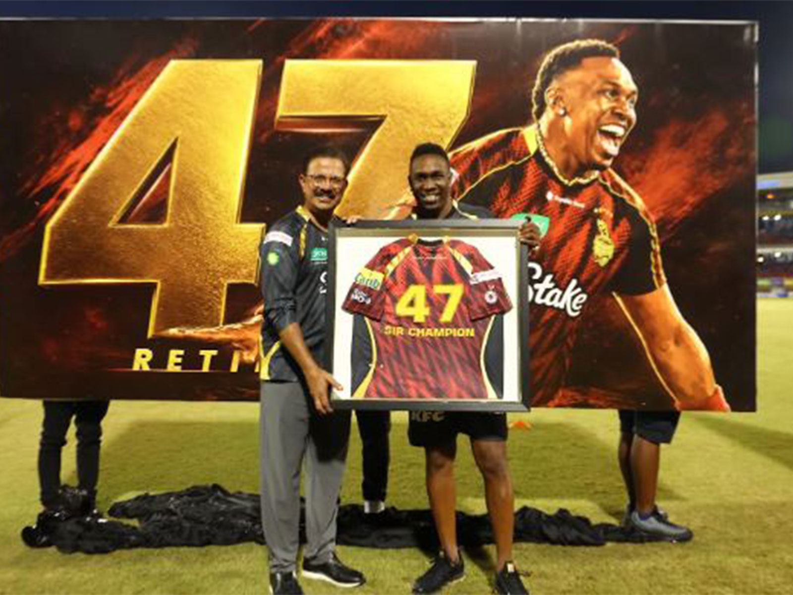 Trinbago Knight Riders retire Dwayne Bravo's iconic 47 number jersey