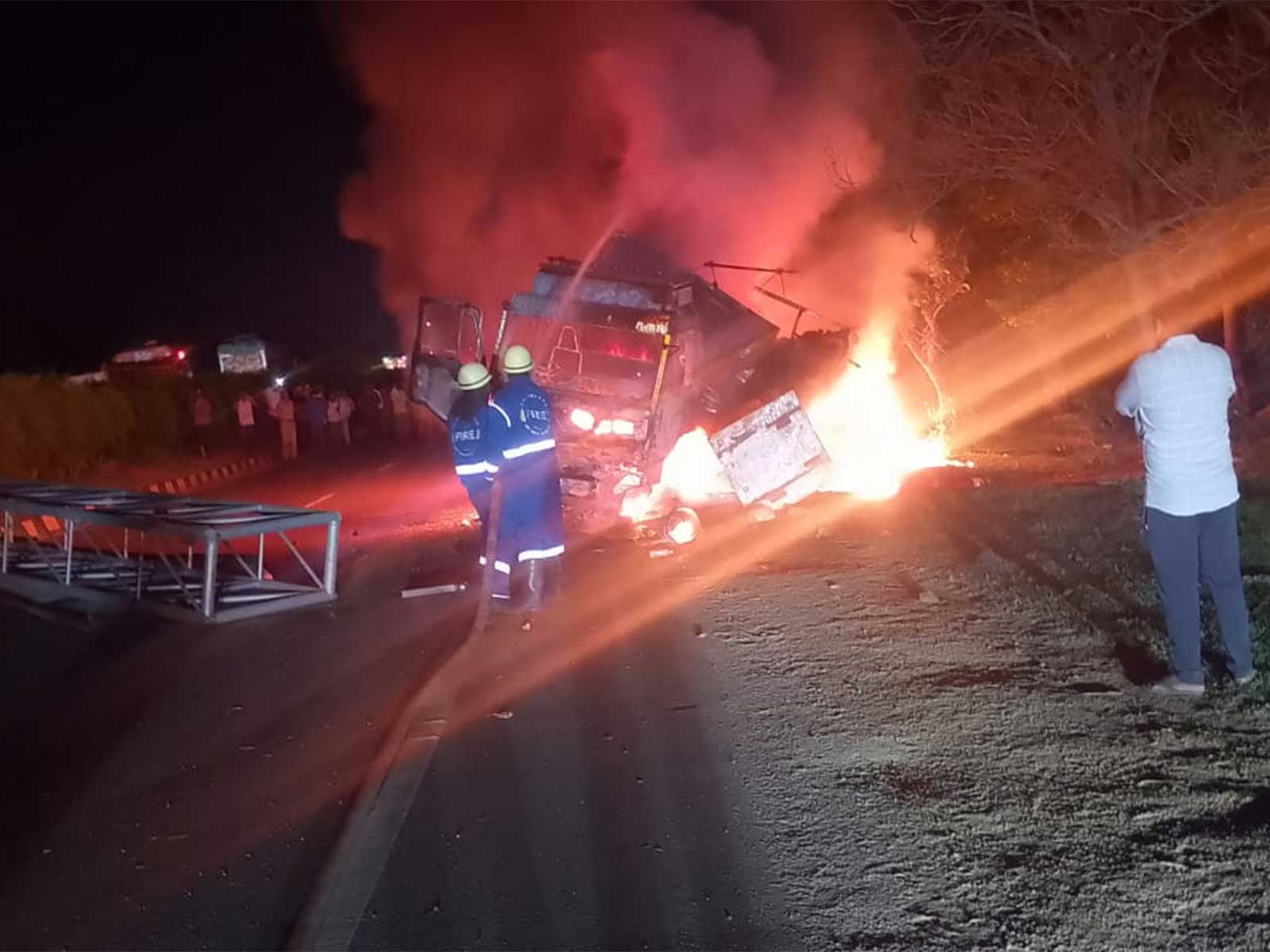 Telangana: Driver, around 200 goats charred to death as vehicle catches fire after hitting electric pole in Mahabubnagar