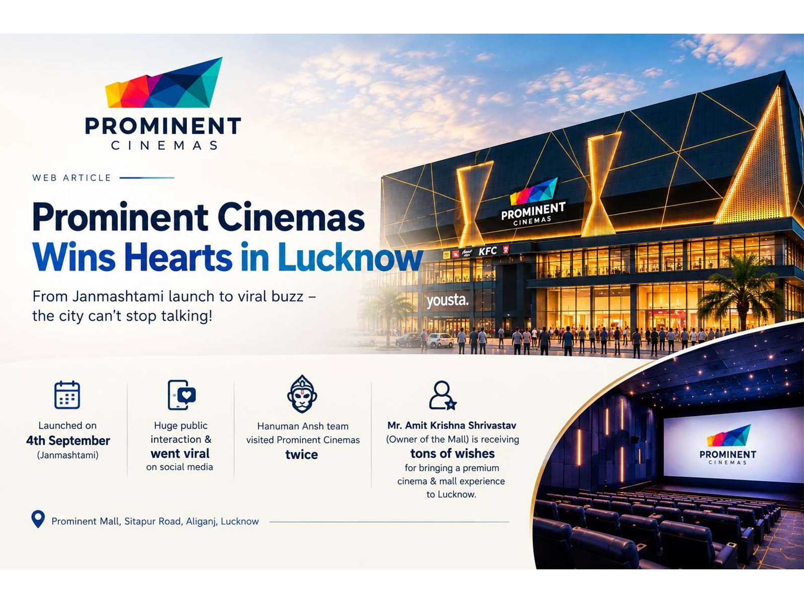 Prominent Mall and Prominent Cinemas Turn Janmashtami Launch Into Lucknow’s New Entertainment Talking Point