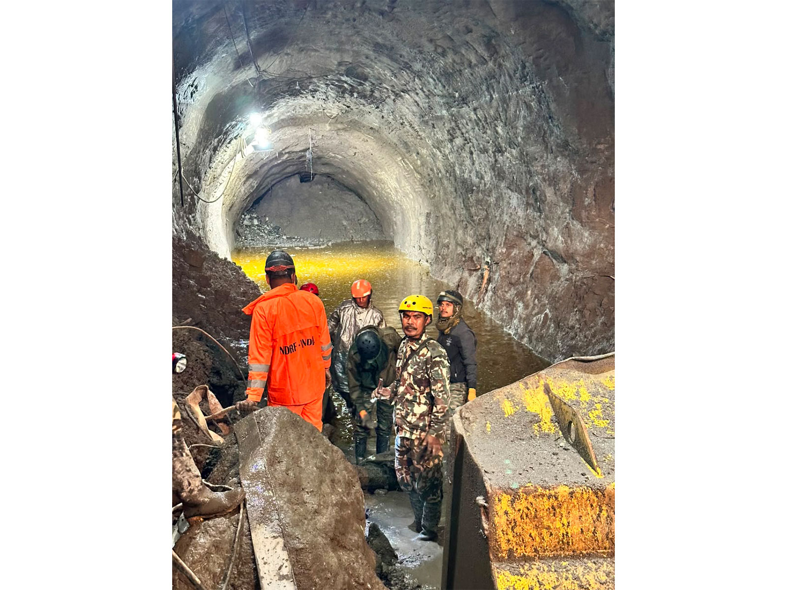 Joint Indian and Nepali rescue teams continue operations inside Chilime Hydropower Project tunnel in Rasuwa