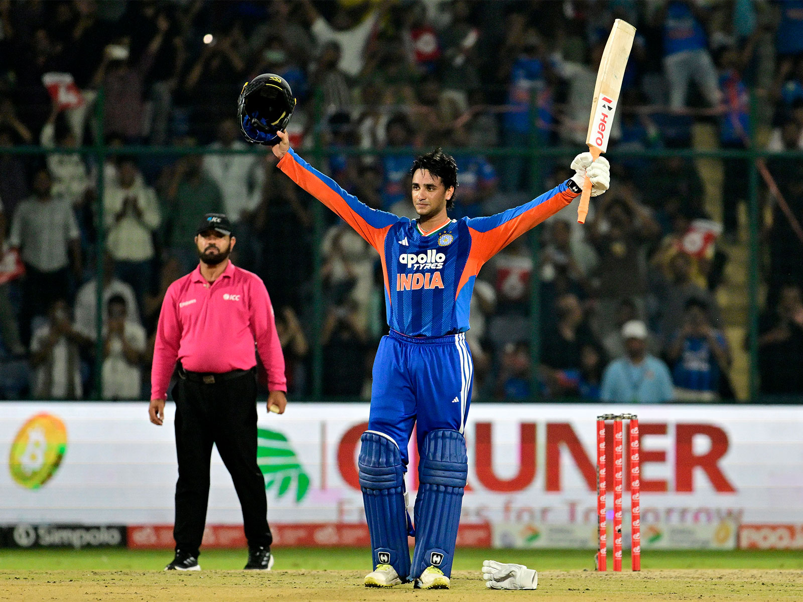 3rd T20I: Abhishek's record 31-ball century powers India to 221/7 against Afghanistan