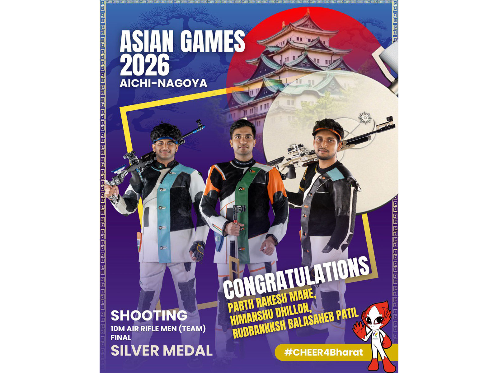 President Droupadi Murmu hails Rudrankksh, Parth and Himanshu for Asian Games shooting silver
