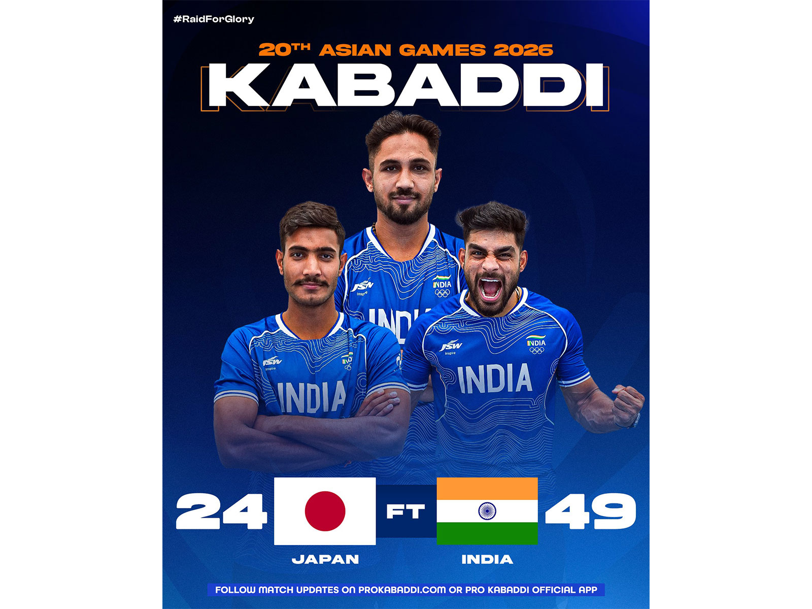 Asian Games 2026: India thrash Japan 49-24 in men's kabaddi opener