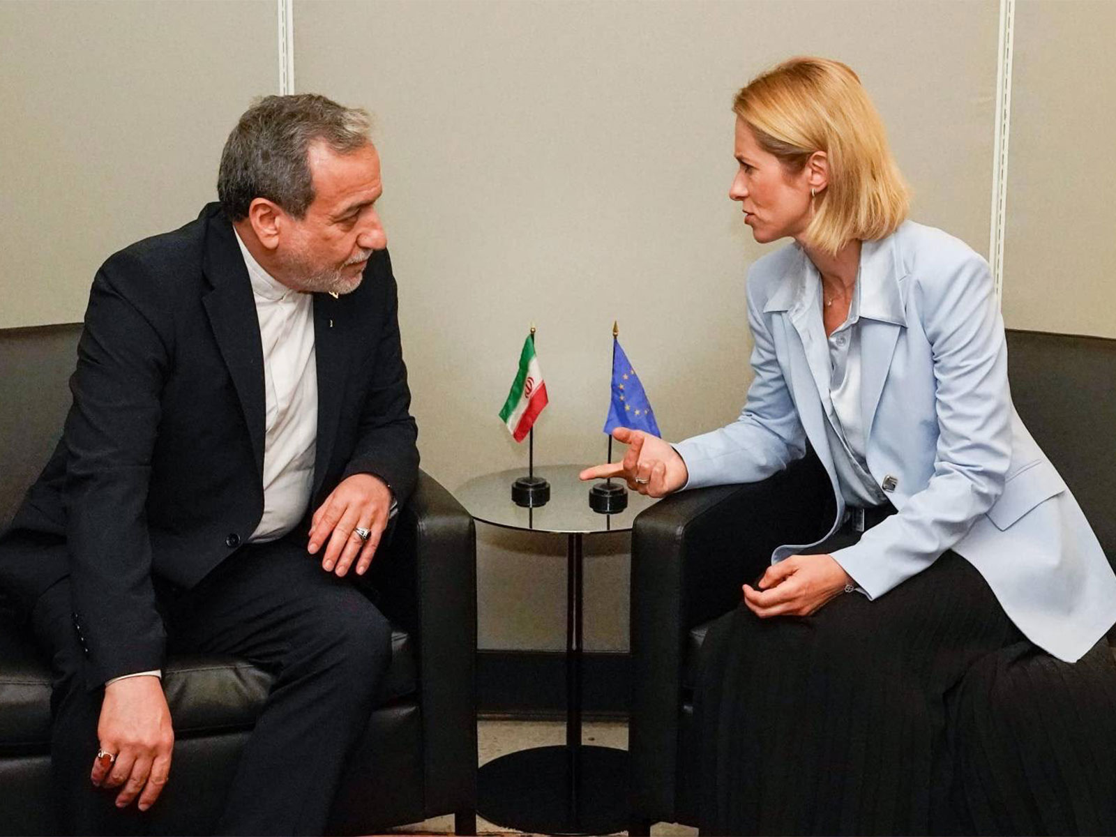 European Union foreign policy chief Kaja Kallas and Iranian Foreign Minister Abbas Araghchi (Photo/X@kajakallas)