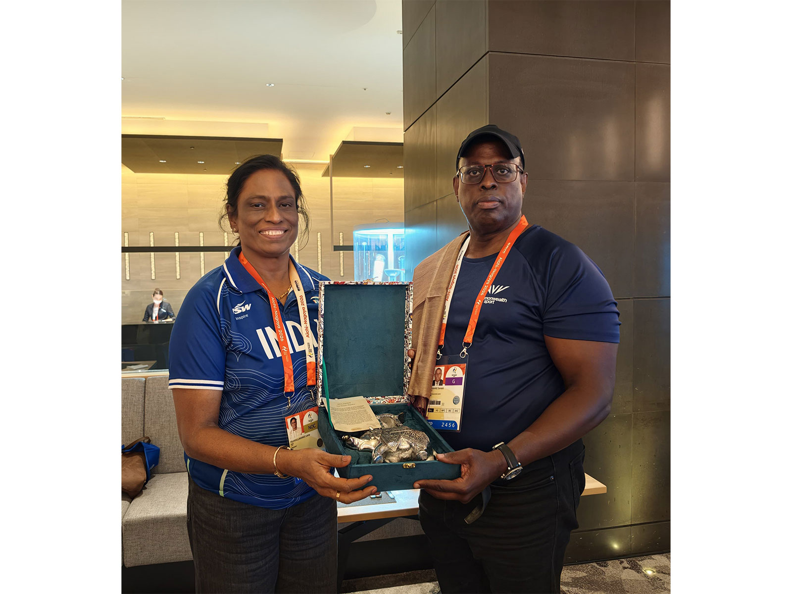 PT Usha (L) and Donald Rukare (R). (Photo: X/@PTUshaOfficial) PT Usha (L) and Donald Rukare (R). (Photo: X/@PTUshaOfficial)