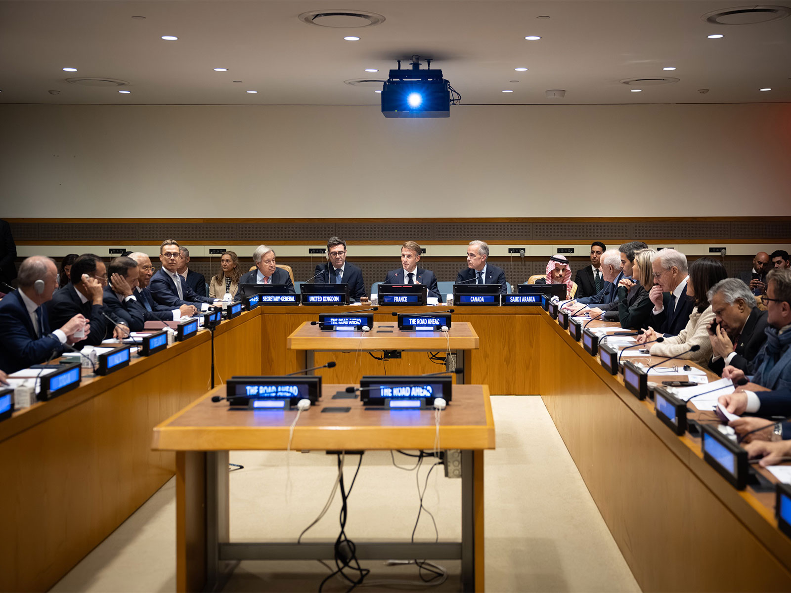 Carney, Guterres call for two-state solution at UN meeting on lasting Israel-Palestine peace