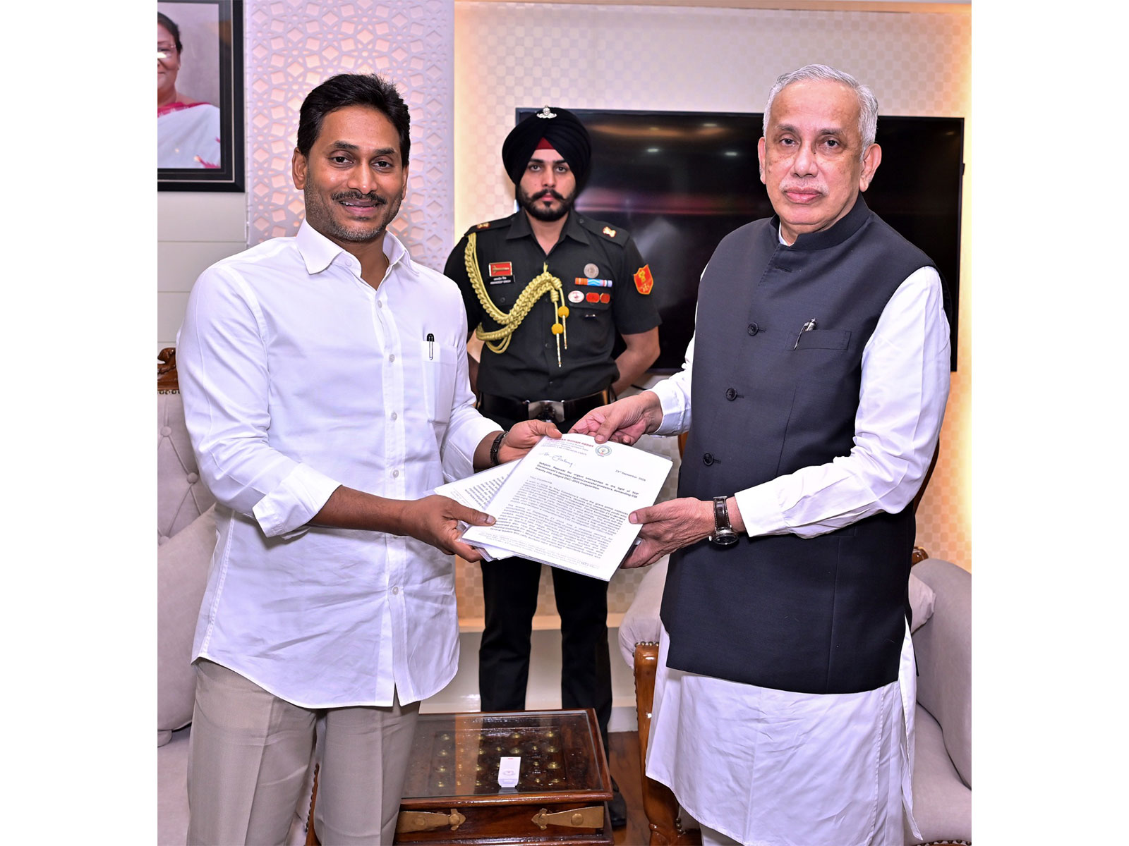 YSRCP Chief Jagan Mohan Reddy meets Governor, demands CBI probe into alleged DSC teacher recruitment scam