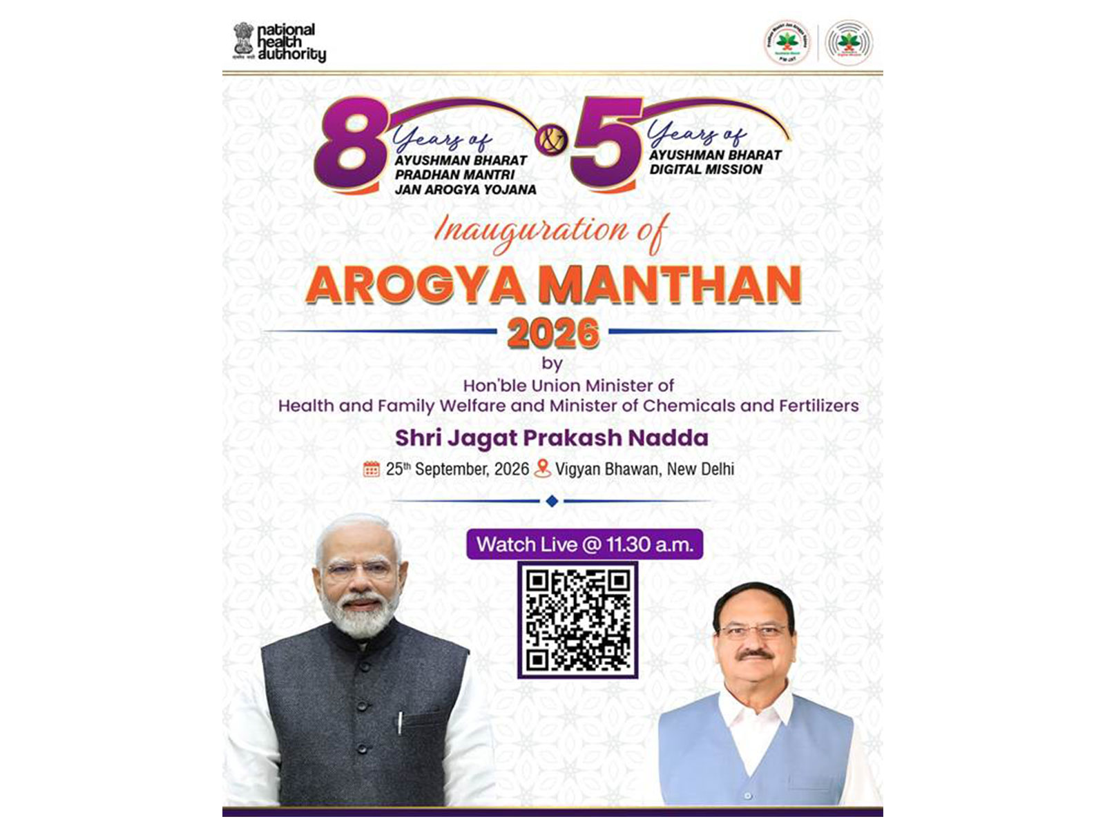 Delhi: Union Health Minister JP Nadda to inaugurate Arogya Manthan 2026 at Vigyan Bhawan tomorrow