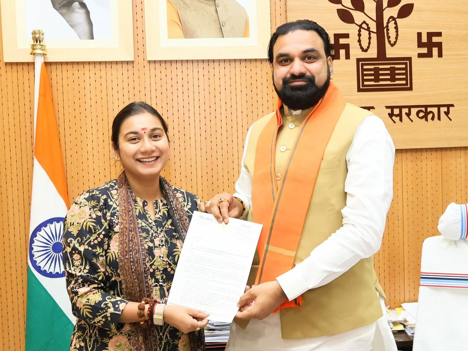LJP(RV) Shambhavi Choudhary on Thursday met Bihar Chief Minister of Samrat Choudhary (Photo/Office of Shambhavi Choudhary)