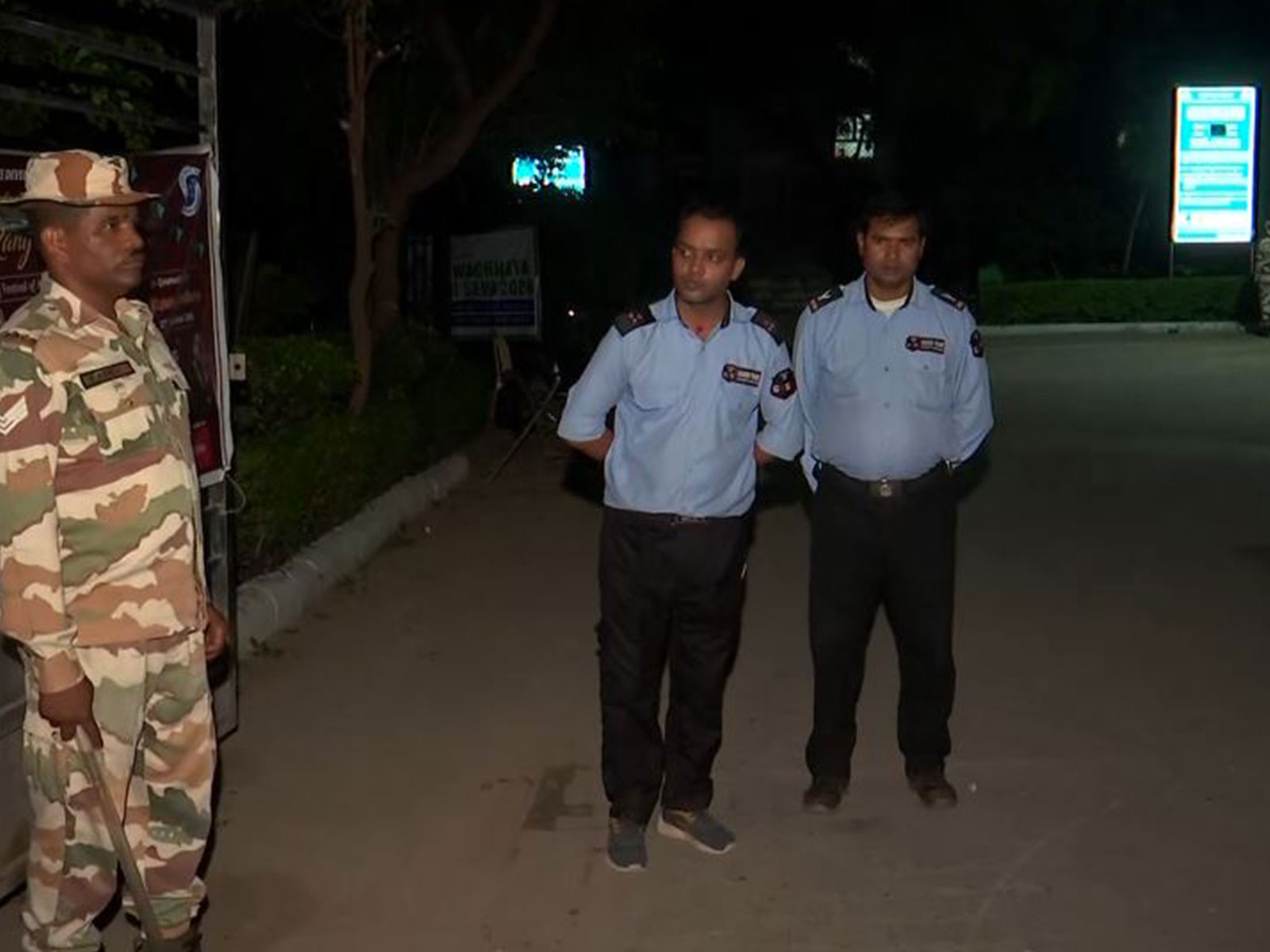 Night security visuals from Aastha Kunj Park (Photo/ANI) Night security visuals from Aastha Kunj Park (Photo/ANI)
