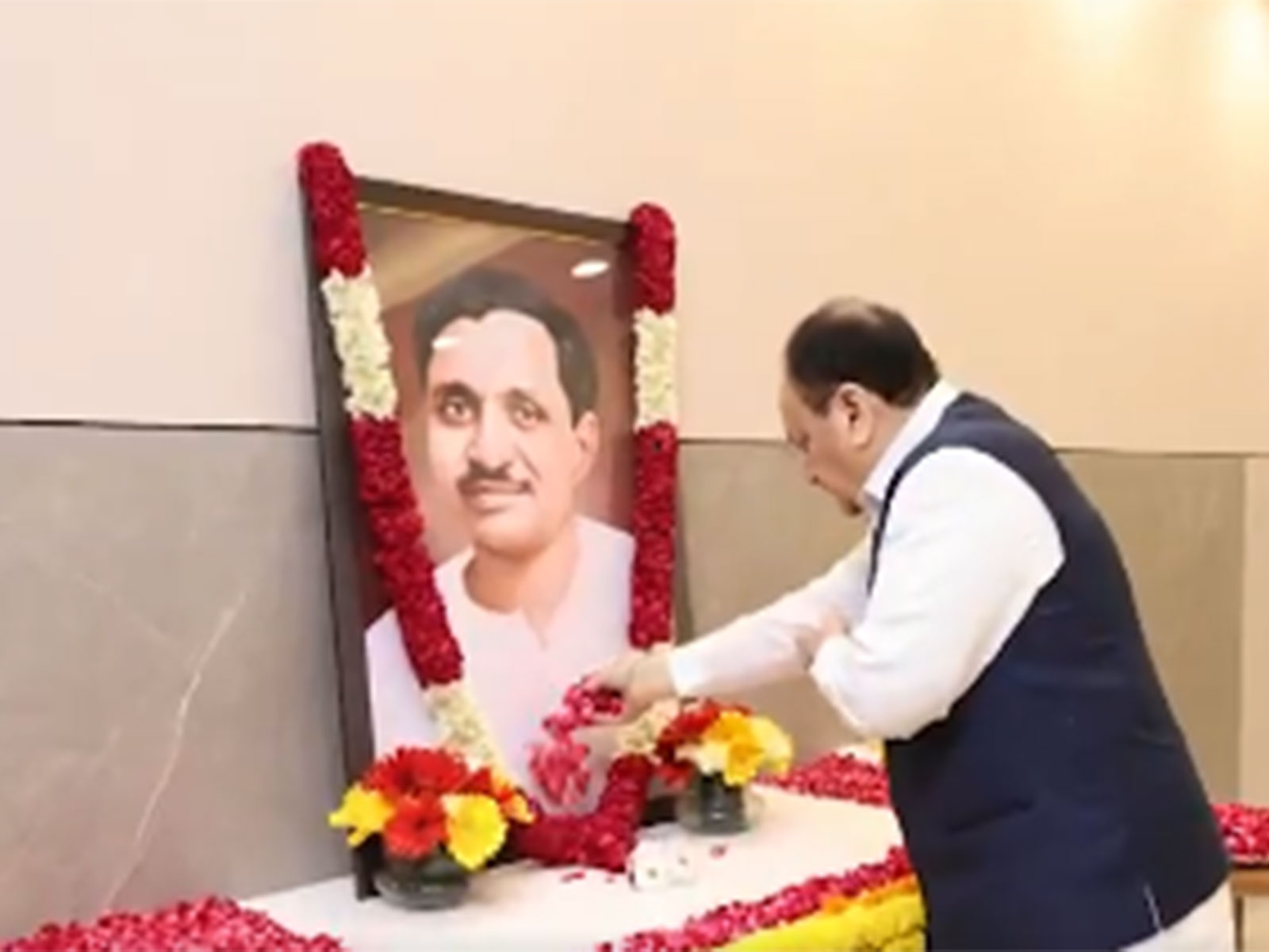 Union Minister Nadda, BJP leaders pay tribute to Pandit Deendayal Upadhyaya on birth anniversary