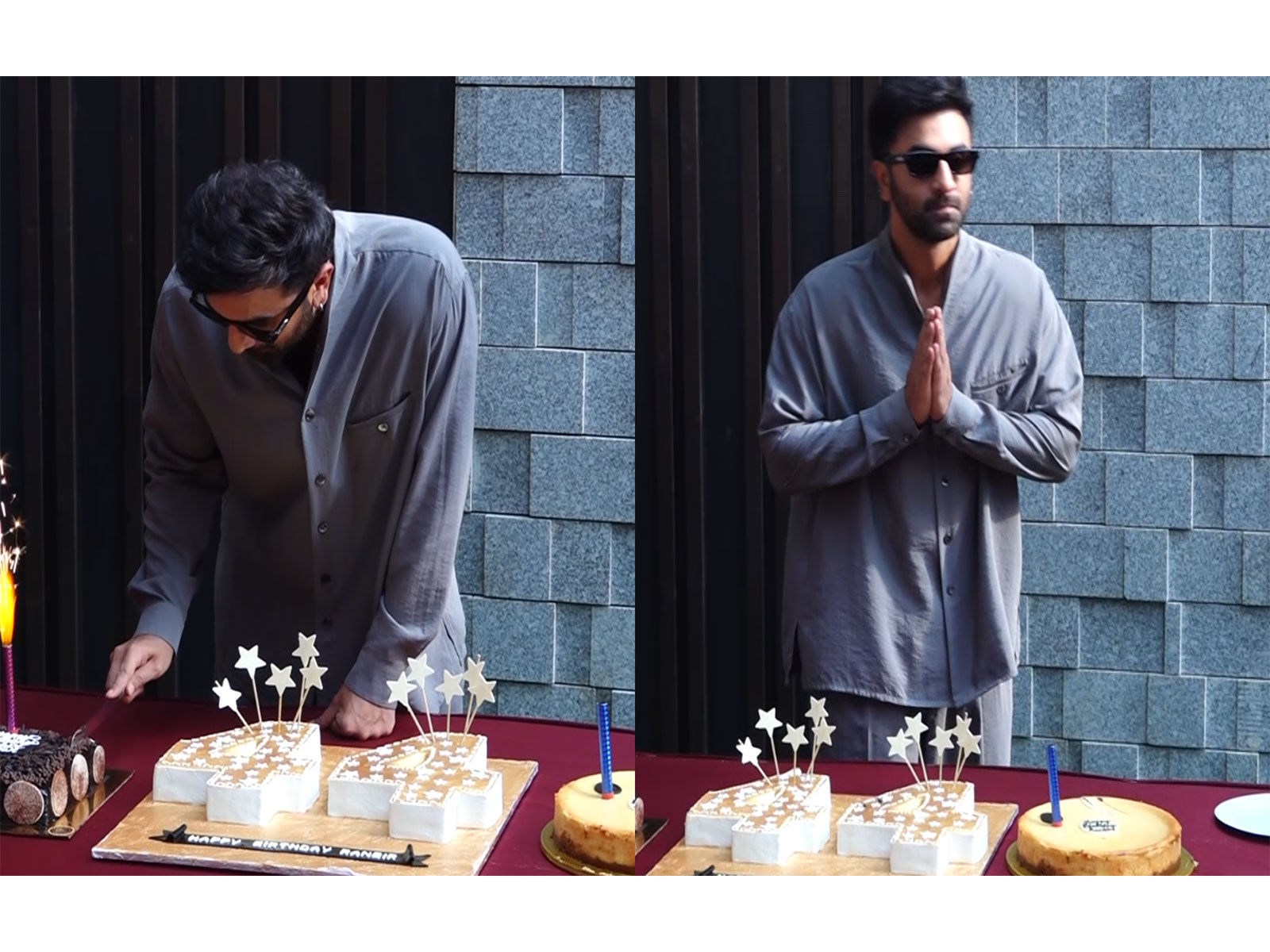Ranbir Kapoor celebrates 44th birthday with paparazzi, cuts three giant cakes