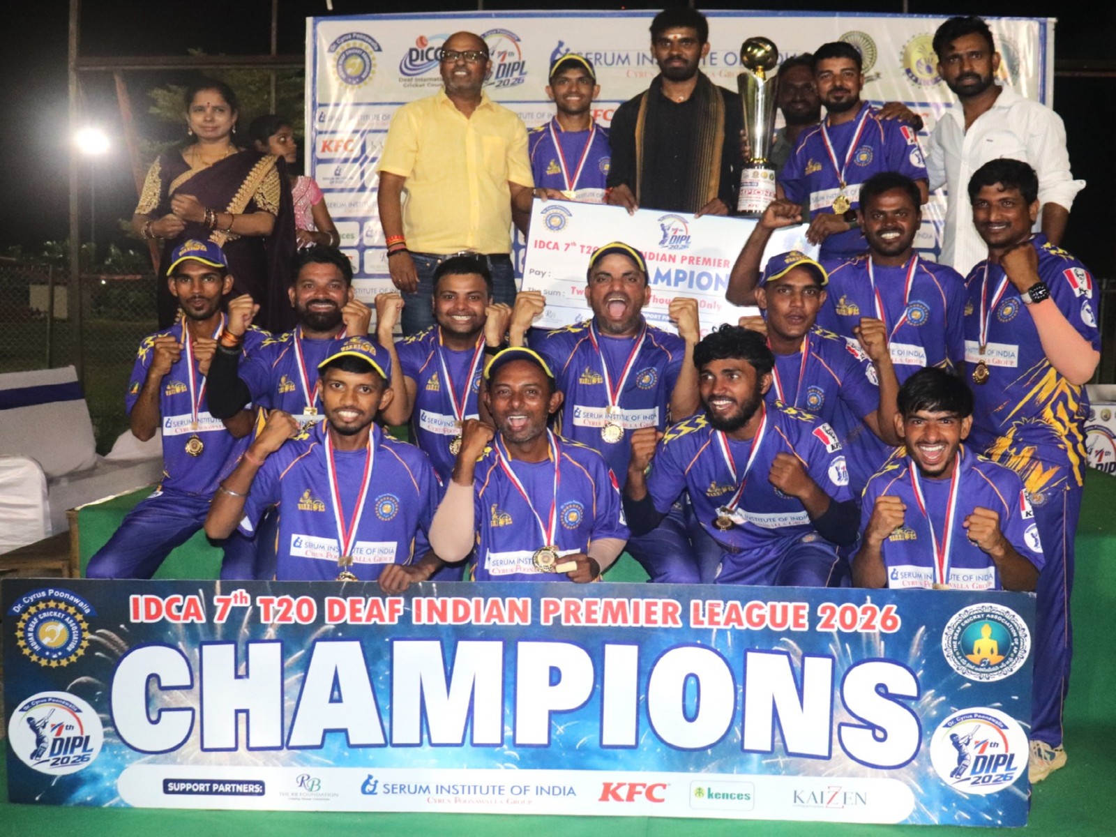 Deaf Kolkata Warriors crowned champions of IDCA 7th T20 Deaf Indian Premier League 2026 in Tirupati