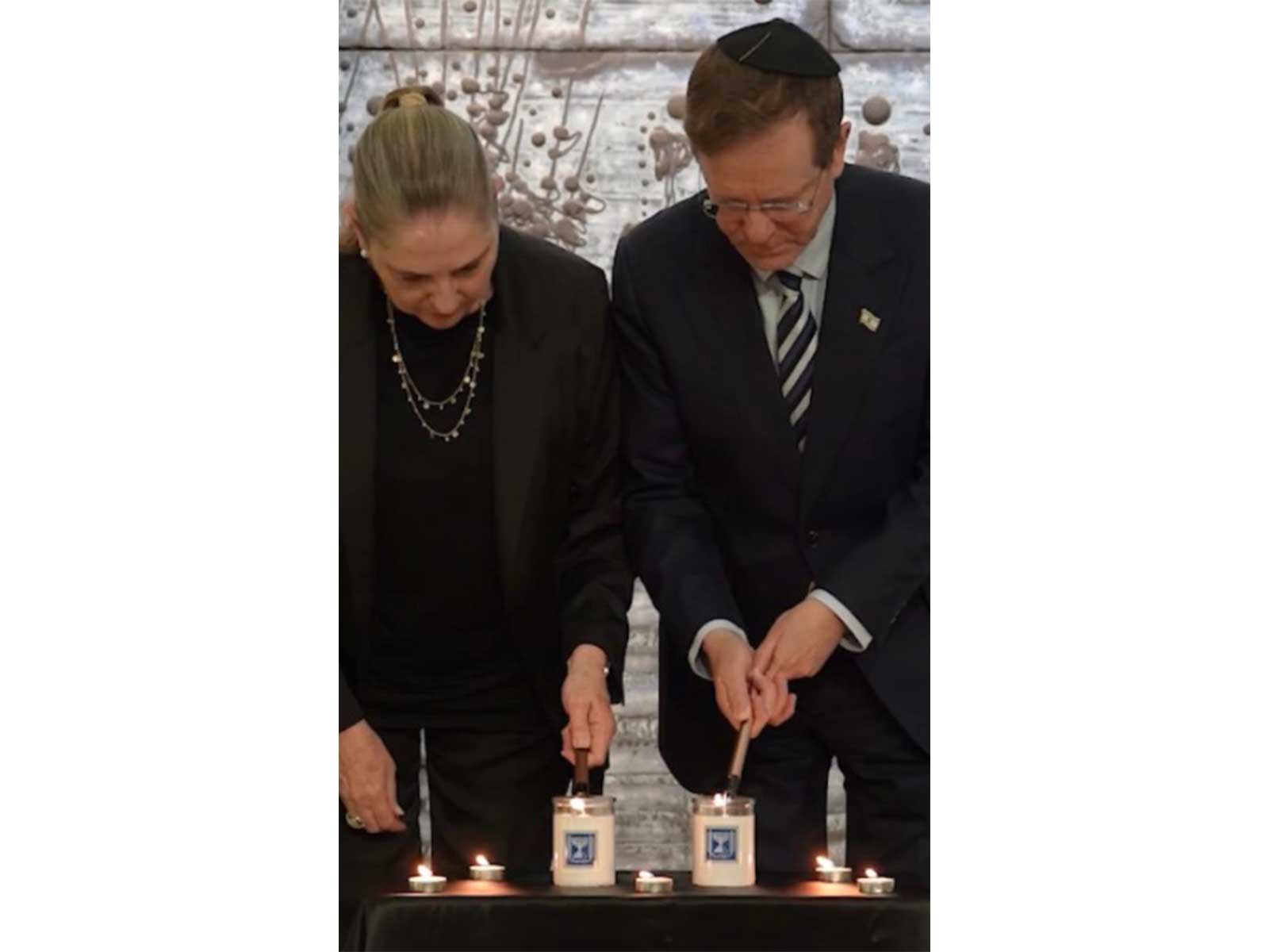 President Herzog lights memorial candle as Israel marks three years since October 7 attacks