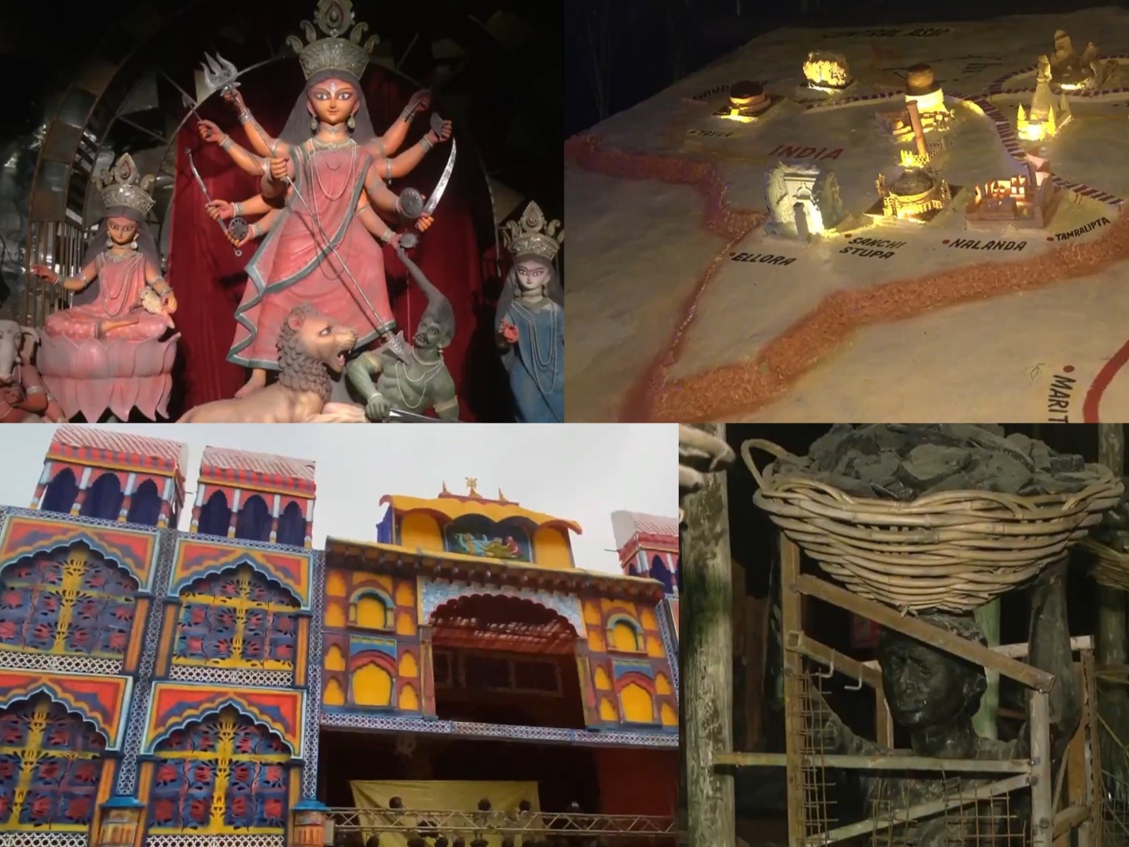 Varanasi recreates Cambodia's Angkor Wat, Jabalpur highlights paper leaks: Durga Puja pandals go beyond tradition