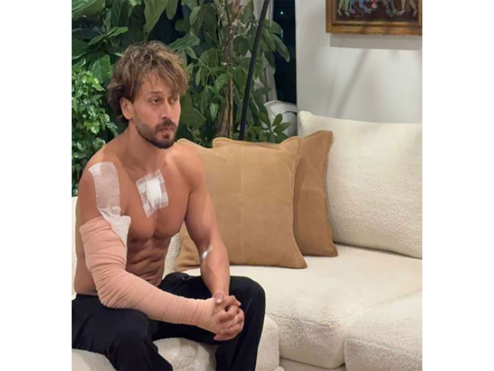 Actor Tiger Shroff after firing incident (Image source: Shivsena PR) Actor Tiger Shroff after firing incident (Image source: Shivsena PR)