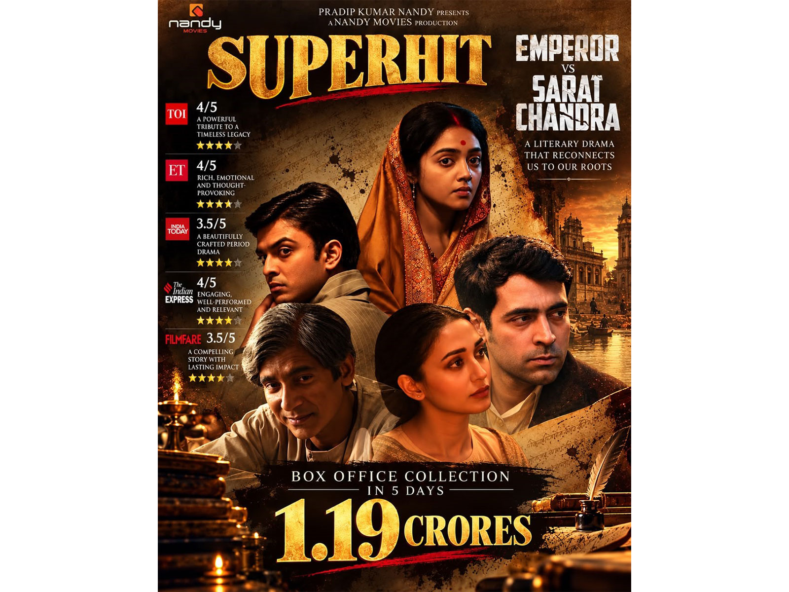 Box-Office Momentum: Emperor vs Sarat Chandra Hits ₹1.19 Crore in Five Days, Eyes ₹3 Crore-Plus and Superhit Verdict
