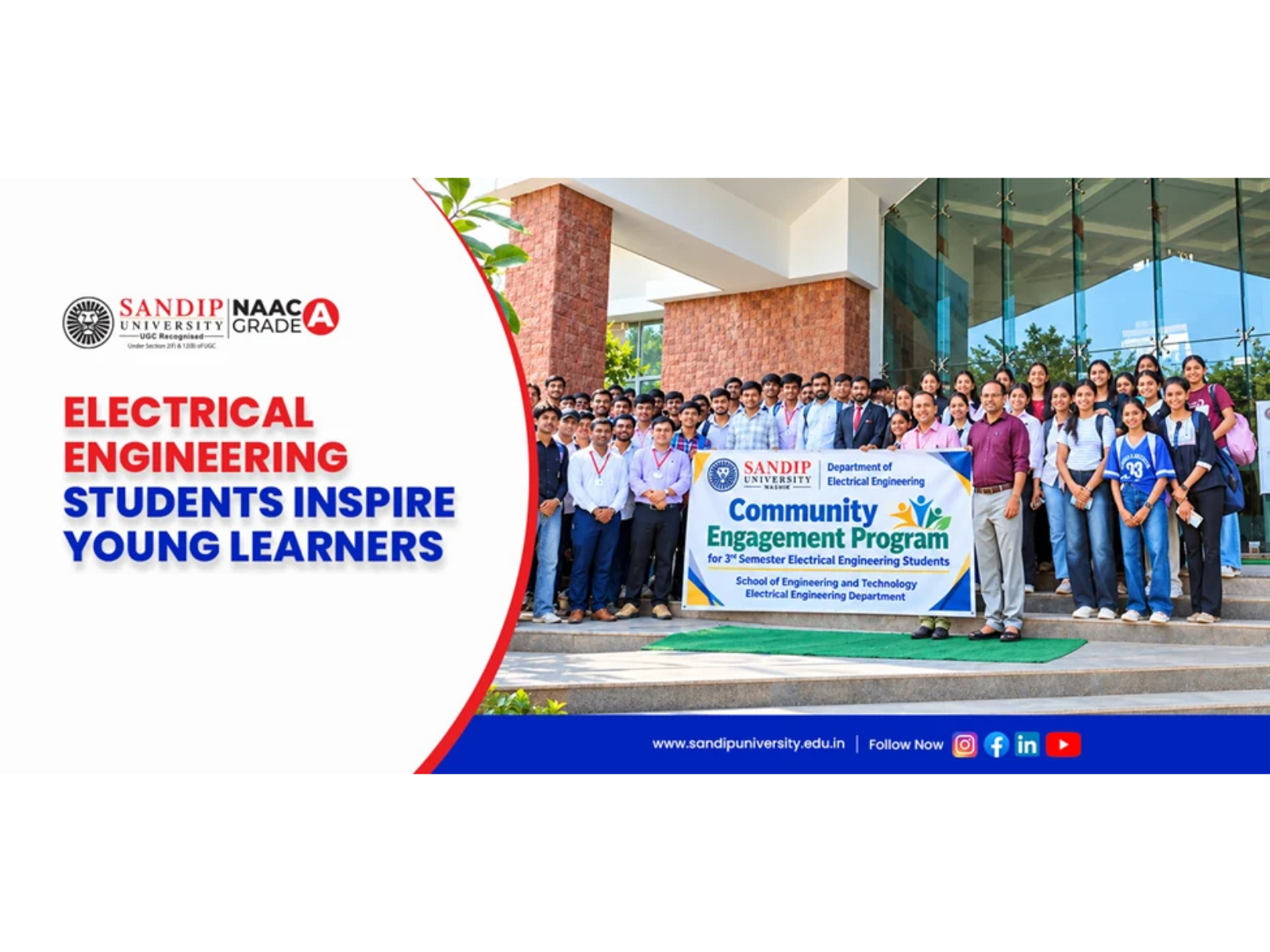 Bridging Science and Society: Sandip University Electrical Engineering Students Inspire Young Learners Bridging Science and Society: Sandip University Electrical Engineering Students Inspire Young Learners