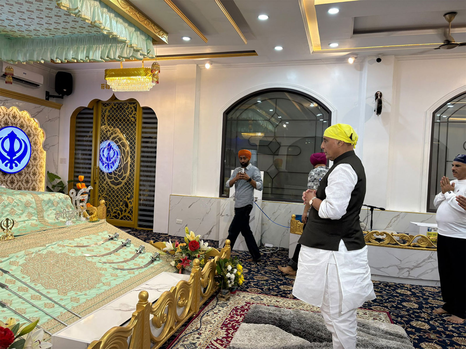 Rajnath Singh meets Indian diaspora during Gurudwara, Hindu temple visit in Philippines