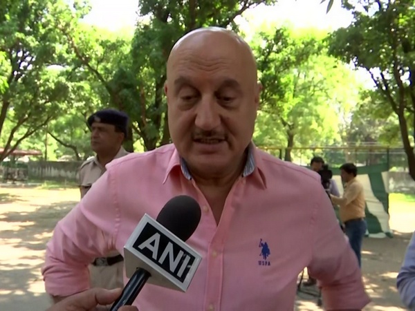 Anupam Kher talking to reporters in Chandigarh on Sunday. Photo/ANI