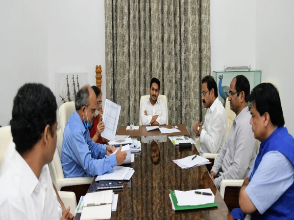 Andhra Pradesh Chief Minister YS Jagan Mohan Reddy holding a review meeting in Amaravati on Saturday