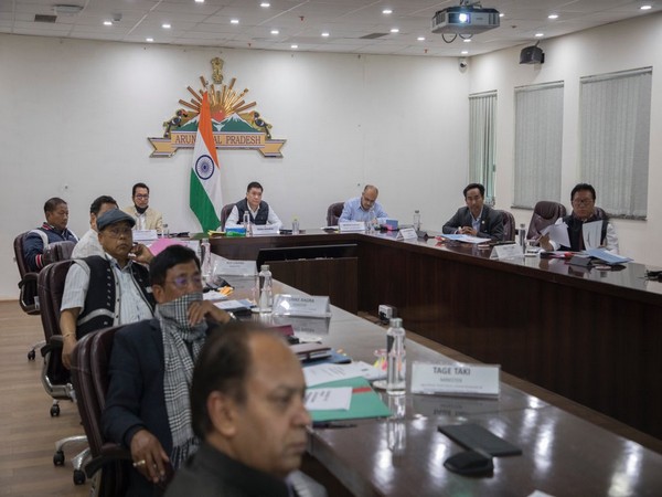 Arunachal Pradesh Cheif Minister Pema Khandu chairs cabinet meeting on Friday. (Photo/Twitter)