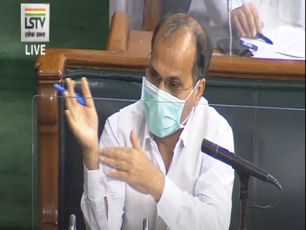 Congress MP Adhir Ranjan Chowdhury speaking in Lok Sabha on Monday.