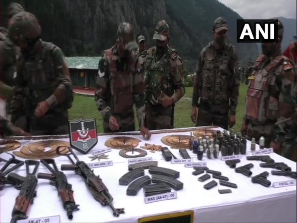 Army recovered  arms and ammunition (Photo/ANI)