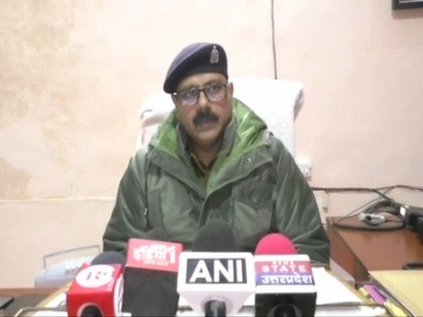 ASP Madhuban Singh talking to reporters in Sitapur, Uttar Pradesh on Tuesday. Photo/ANI