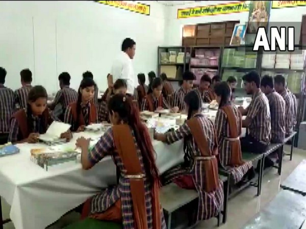 Visuals of students at government school in Chattisgarh (Photo/ANI)