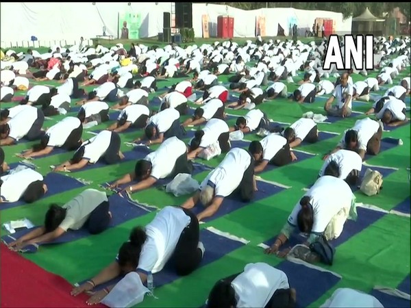 A visual of people practising Yoga (File Photo/ANI)