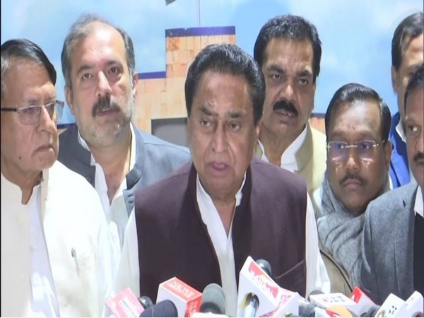 Former Madhya Pradesh Chief Minister Kamal Nath speaking to the media in Bhopal. (Photo/ANI)