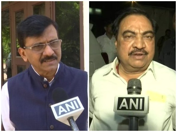 Shiv Sena leader Sanjay Raut and Nationalist Congress Party leader Eknath Khadse (ANI/Photo)