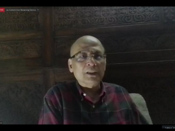 Congress leader Abhishek Manu Singhvi talking to reporters on Sunday. Photo/ANI