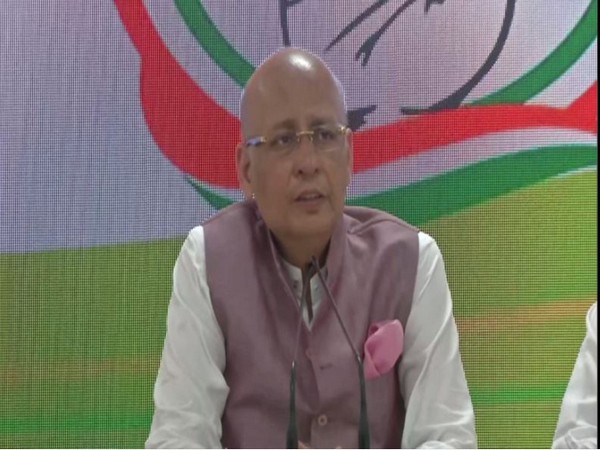 Congress spokesperson Abhishek Manu Singhvi speaking at a press conference in New Delhi on Tuesday. Photo/ANI
