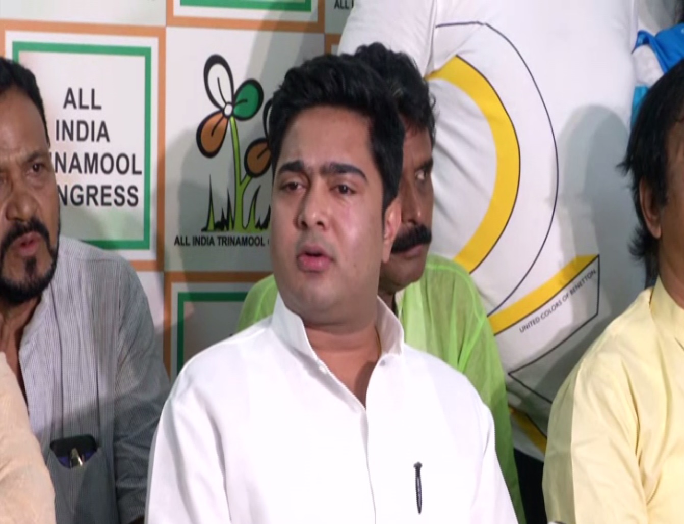 Abhiskeh Banerjee holding a press conference in Kolkata on Saturday. Photo/ANI