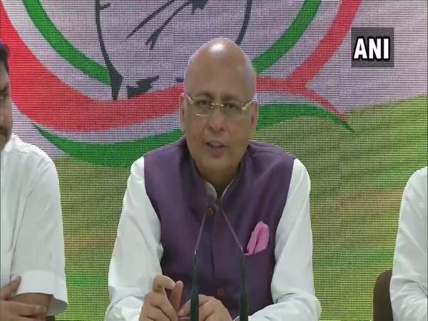 Congress spokesperson Abhishek Manu Singhvi addressing a media briefing in New Delhi on Friday. Photo/ANI 