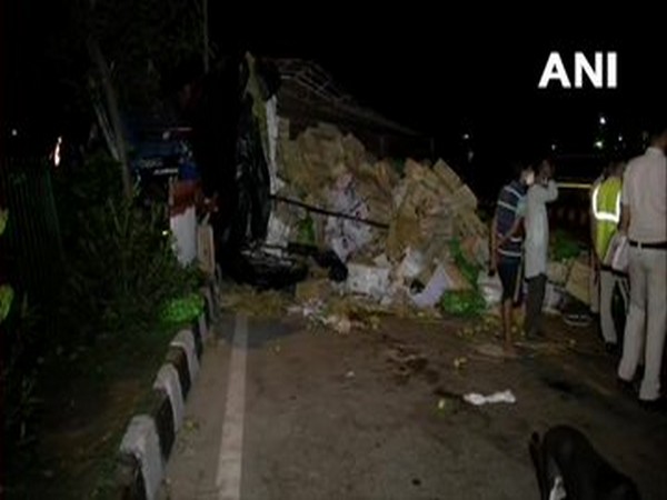 Visual from the accident spot in Nand Nagri, New Delhi on Sunday. Photo/ANI